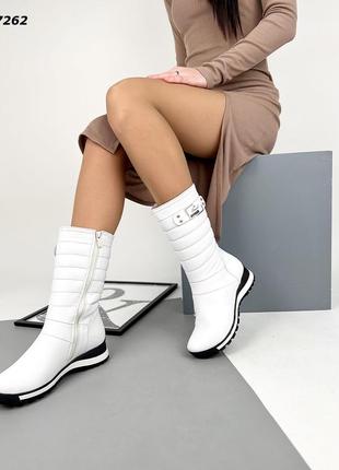 Зимові жіночі шкіряні дутики