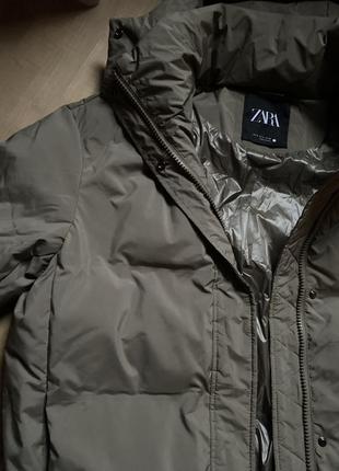 Пуффер куртка тёплая с капюшоном водонепроницаемая zara оригинал7 фото