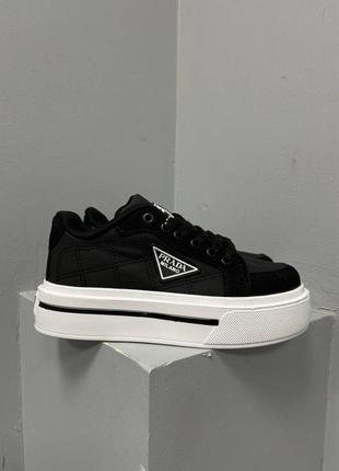 Кросівки prada macro re-nylon brushed leather sneakers ‘black’ not lux кроссовки