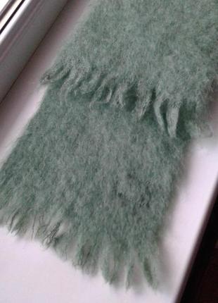 Зелений мохеровий шарф glen cree шотландія унісекс7 фото