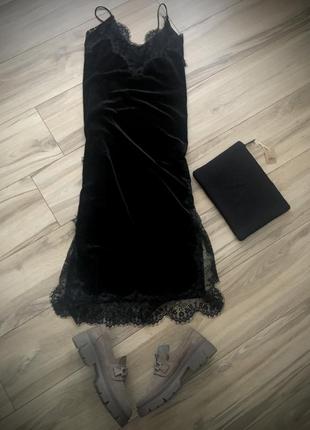 Ermanno scervino original, бархатное платье в бельевом стиле кутюр, миди