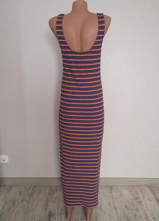 Стильна довга сукня у яскраву смужку4 фото