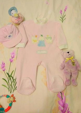 Велюровый человечек для девочки (новый) в подарок кепочка