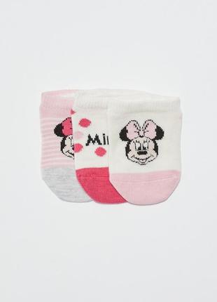 3 - 4 р 23-26 р нові фірмові шкарпетки дівчинці з принтом мінні маус minnie mouse 3 пари lc waikiki1 фото