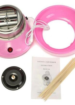 Апарат для солодкої вати cotton candy maker. колір рожевий3 фото