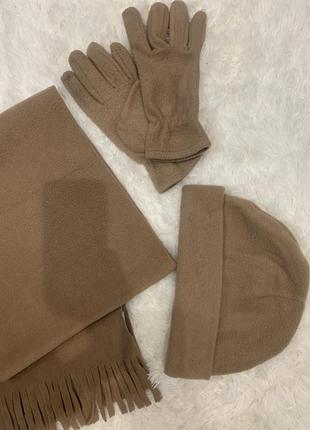 Комплект шапочка рукавички і шарф2 фото