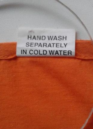 Оранжевая батистовая блуза с вышивкой и пайетками вышиванка с рукавами 7/8 индия батал10 фото