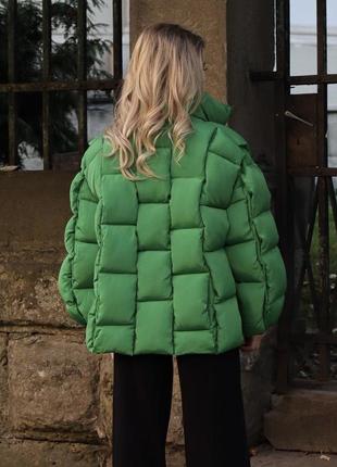 Пуховик новый зеленый теплый куртка зима