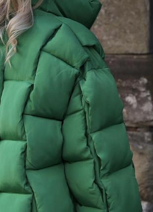 Пуховик новый зеленый теплый куртка зима4 фото