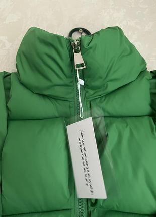 Пуховик новый зеленый теплый куртка зима8 фото