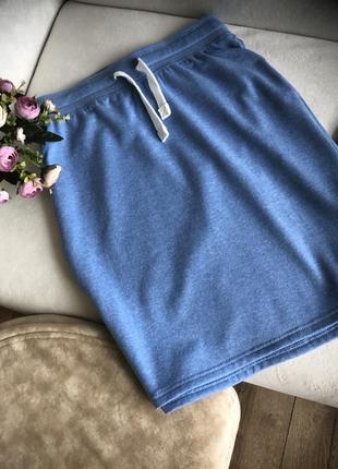 Голубая юбка на флисе2 фото