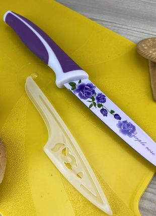 Ніж кухонний kitсhen knife маталлокераміка 23 см в чохлі універсальний4 фото
