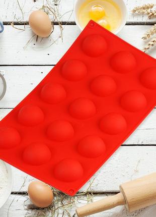 Силіконова форма для випікання напівсфери на 15 шт діаметр 4 см (29.5х17 см)