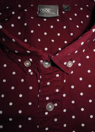 Мужская рубашка безрукавка бардовая в горошек asos l