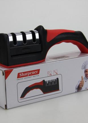 Точилка для кухонних ножів knife sharpener tool 21 см червоний