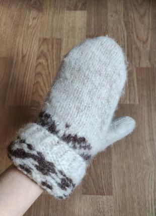 Теплі зимові в'язані вовняні рукавиці