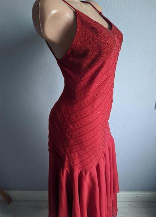 Сукня із шифону розшита бісером.4 фото