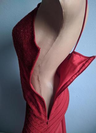 Сукня із шифону розшита бісером.6 фото