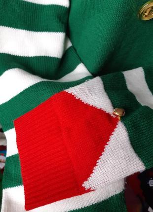 Новогодний свитер эльф с бубенцами ххл