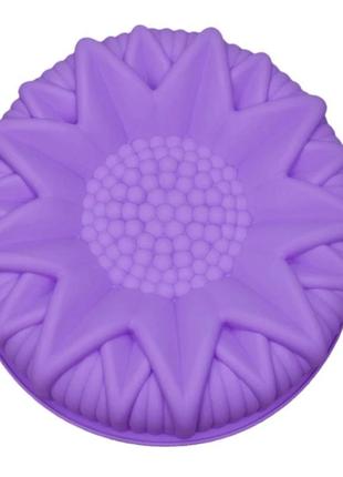 Силіконова форма для випікання кругла візерунок квітка діаметр 24 см3 фото