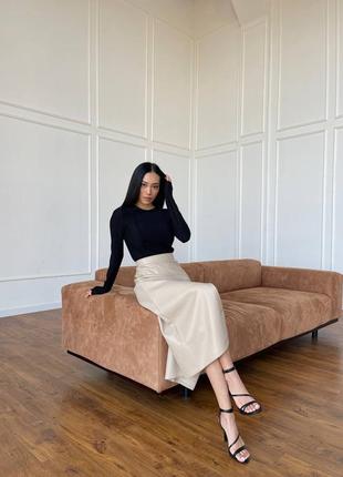 Спідниця юбка міді еко кожа юбка карандаш
