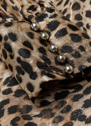 Нова блуза блузка з шифону леопардова тигрова вільного крою рубашка h&m xs s2 фото