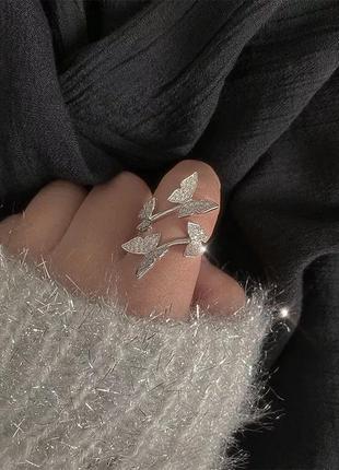Колечко кольцо в бабочкой и кристалами5 фото