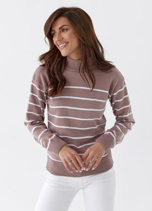 Стильний светр комір стійка в кольорах 42-54 рр