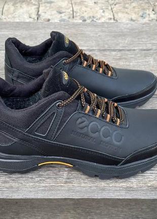 Чоловічі шкіряні зимові кросівки ecco🖤