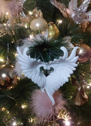 Ялинкова прикраса крила ангела, підвіска/ новорічні прикраси1 фото