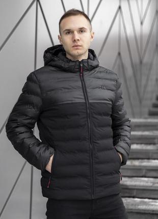 Куртка winter jacket «blackred v2» вставки на рукавах
