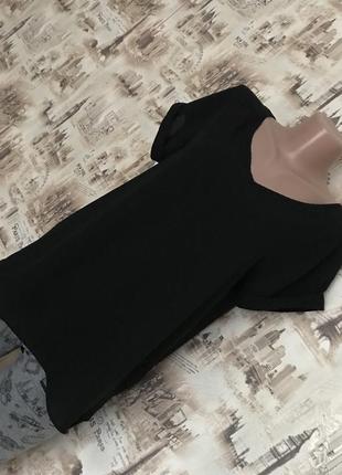 Чорна довга блуза під шифон р.10/м ♥️6 фото