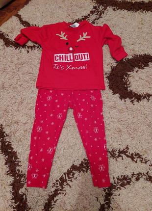 Штани, костюм , новорічний принт tesco