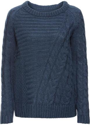 Вязаный свитер ассиметричного кроя свитшот худи толстовка кофточка bonprix