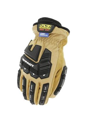 Тактичні утеплені рукавички mechanix wear  m-pact insulated leather driver f9-360 coyote s