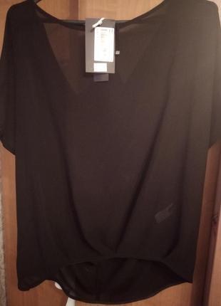 Костюм юбка и блузка, чёрный шифон размер 44-48 imperial