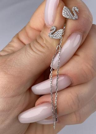 Срібні прикраси сережки у вигляді лебіді вони неймовірно красиві  встигни придбати набором