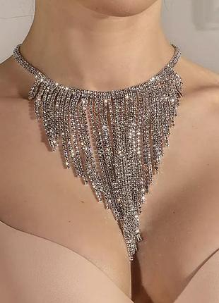Кольє стрази, кольє вечірне, кольє новорічне, чокер