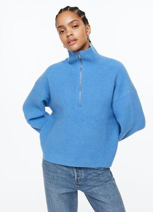 Базовий светр вільного крою з застібкою-блискавкою3 фото