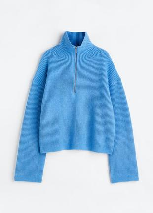 Базовий светр вільного крою з застібкою-блискавкою5 фото