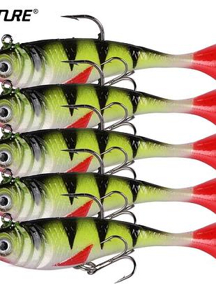 Блесна. силиконовая рыбка. окунь силиконовый. ловля хищника. вес 10,7 гр. длина 8,4см