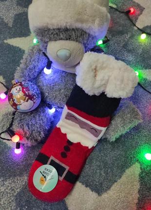 Зимние домашние носки/тапочки с мехом и стопперами женские 36-41 размер