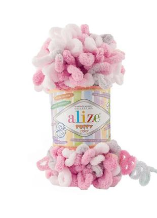 Пряжа alize puffy color 6370 алізе пуффі колор