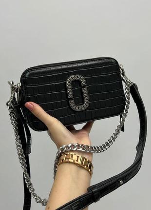 Стильна сумка🖤marc jacobs the croc embossed black6 фото