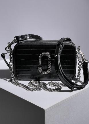 Стильна сумка🖤marc jacobs the croc embossed black4 фото