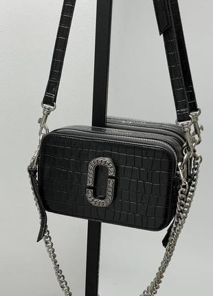 Стильна сумка🖤marc jacobs the croc embossed black3 фото