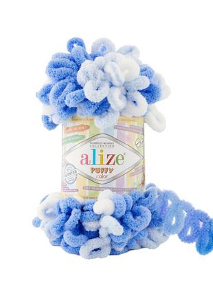 Пряжа alize puffy color 6371 ализе пуффи колор