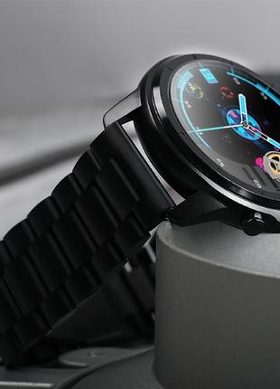 Розумний смарт годинник smart watch lemfo lf26. чорний метал. з тонометром пульоксиметром android 4.4 ios 83 фото