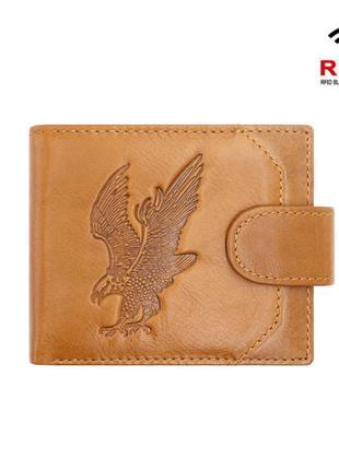 Чоловічий вертикальний гаманець із натуральної шкіри із rfid-захистом з тисненням