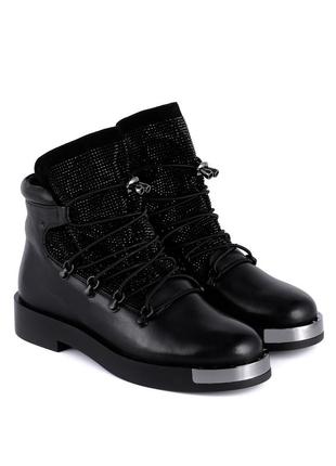 1129б жіночі ботильйони brocoli,шкіряні,на шпильці,на товстій підошві,на низькому ходу